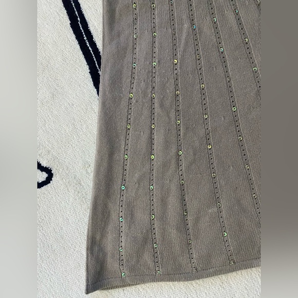 Alice and Olivia tan, wool and iridescent sequins rainbow dress Size L large EUC - Picture 4 of 6